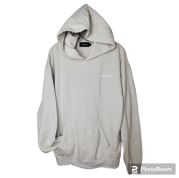 New TALENTLESS mens lightweight hoodie cement gray - Picture 2 of 7